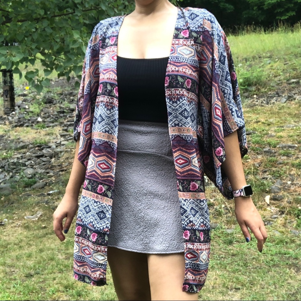 F21 Boho Patterned Kimono